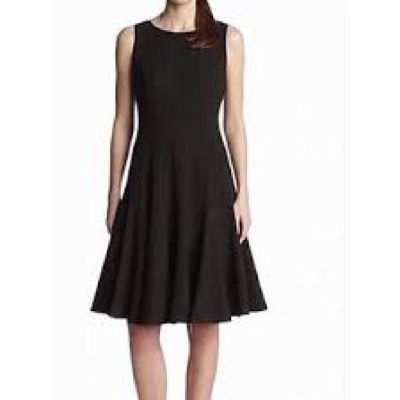 Calvin Klein Black Fit and Flare Knit Dress NEW - Picture 1 of 5